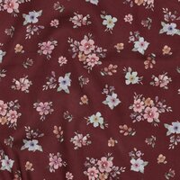 08117.031 Poplin katoen bloemen digitaal &ndash; burgundy small &ndash; Poppy