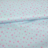 Qjutie Katoen Sweet Hearts &ndash; Lichtblauw Roze