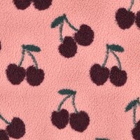 teddy met grote kersen op ecru ondergrond - poppy fabrics 01953 - kickenstoffen