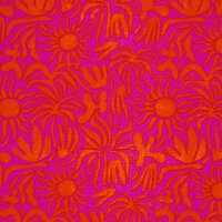 25270 muslin printed tropical flowers palmtree