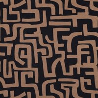 Dikke jogging abstract camel zwart &ndash; Poppy Fabrics 01948.066_kickenstoffen