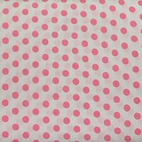 BEEBSstofjes Katoen Wit Roze Noppen 