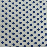 BEEBSstofjes Katoen Wit Donkerblauw Noppen