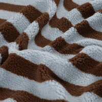 Teddy stof strepen bruin en lichtblauw  KicKenStoffen K80408-920