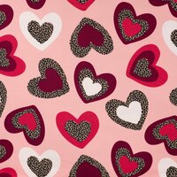 Qjutie French Terry harten met panterprint roze K20149-120