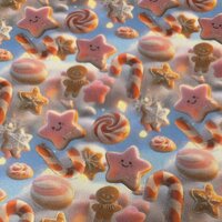 Katoen kerst snoepjes 3D cartoon