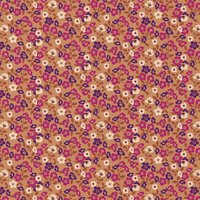 Swessie katoen bloemen camel roze paars &ndash; Oeko-Tex 125878