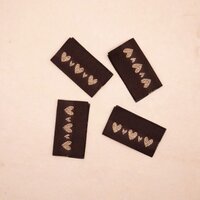 Label 'Glitter Hearts' 4pcs - loop en label - kickenstoffen