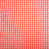 Seersucker ruit koraalrood zachtroze 112853