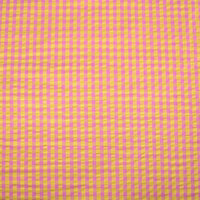 Seersucker ruit geel roze 112845