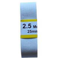 Geweven Elastiek Wit 25 mm &ndash; 2,5 Meter  KicKenStoffen