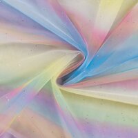 regenboog tule met glitters van KicKenStoffen de stoffenwebshop KC2122-011