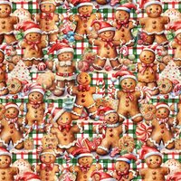 Qjutie Kids Brushed French Terry &ndash; Christmas Gingerbread s65004-180