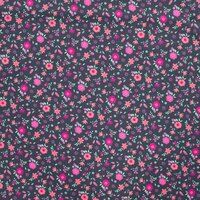 Katoenen Poplin Bloemen Donkerblauw Roze Qjutie Kids K55016-980