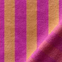 Bamboe Katoen Fleece Badstof fuchsia oranje kickenstoffen