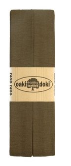 oaki doki tricot de luxe 2cm bias groen bruin