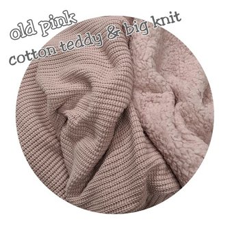 oud roze licht big knit met katoenen teddy