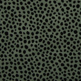 army groen  zwart cheeta print katoenen velvet