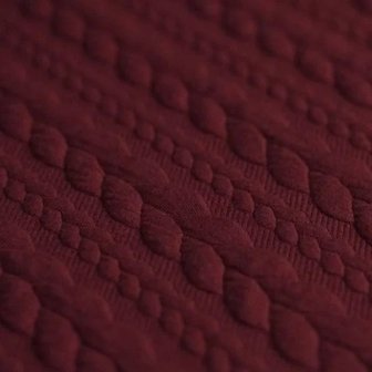 donker rood bordeau kabel jacquard tricot