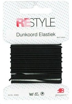 dunkoord elastiek zwart 14mm