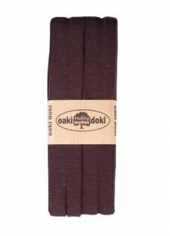 oaki doki tricot de luxe 2cm bias donkerbruin