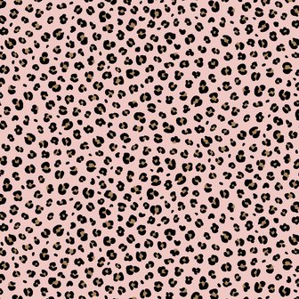 poeder roze bruin zwart luipaard rondjes - biologische tricot
