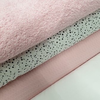 udi confetti licht roze wafle en licht roze badstof