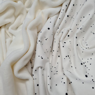 wit (off white) katoenen velvet met confetti tricot