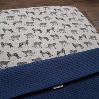 jeans wafel met grijs melee luipaard tricot - baby deken @toffetutte handmade (1)