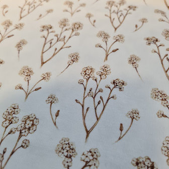 wit (off white) beige (kiezel) bruin vergeet  me nietjes bloemen - digitaal tricot
