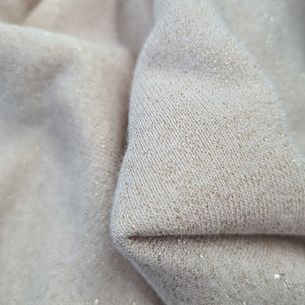 beige (champagne)  gouden glitter uni baby jogging - french terry..