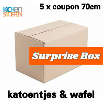 surprise doos - katoentjes en wafel - 5 coupons 70cm (op=op)