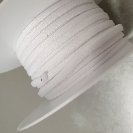nog 1 - wit extra zachte band elastiek 4mm - 25 meter / rol (stevige elastiek toch zacht)
