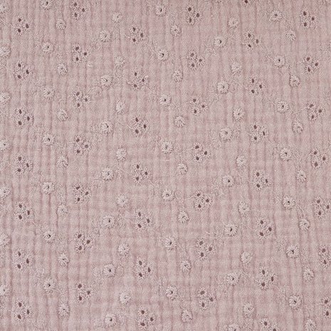 oud roze (licht) broderie met gaatjes hydrofiel