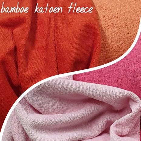 bamboekatoen fleece rood en roze