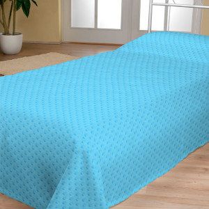 bedsprei minky aqua blauw