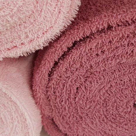 oud roze en licht roze badstof
