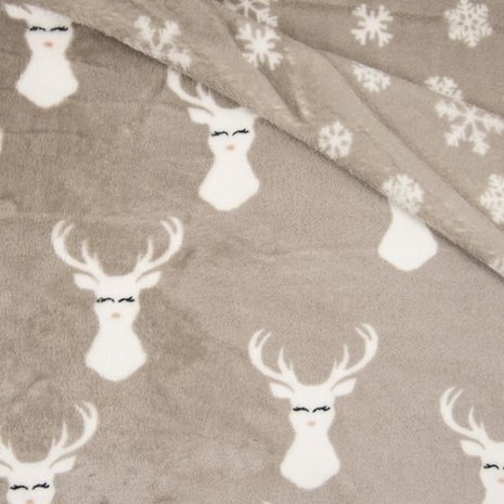hert dubbelzijdige fleece taupe