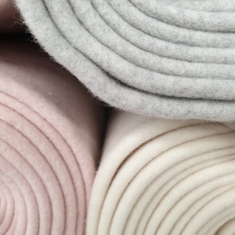 poeder roze off white en grijs melee biologisch katoenen fleece