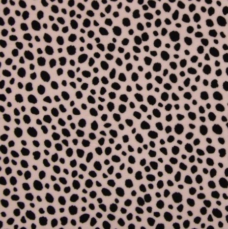 poeder roze  zwart cheeta print katoenen velvet
