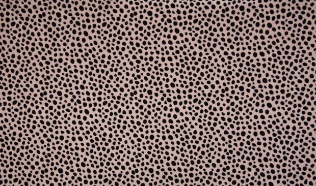 poeder roze  zwart cheeta print katoenen velvet