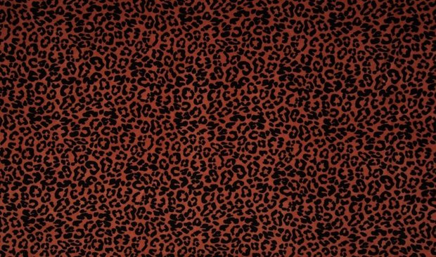 terracotta zwart panter print biologisch katoenen velvet