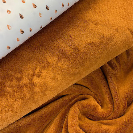 wit cognac bruin druppels digitale - biologische tricot en cognac velvet