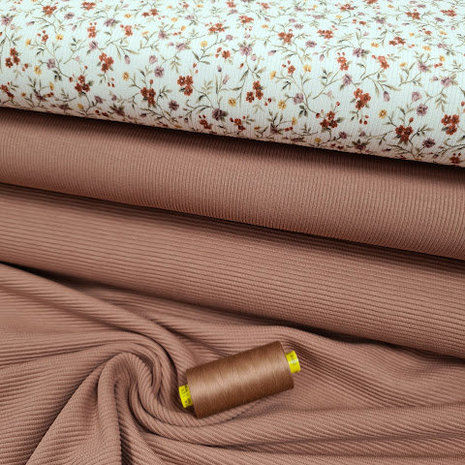 claypink cotton rib jersey fabric