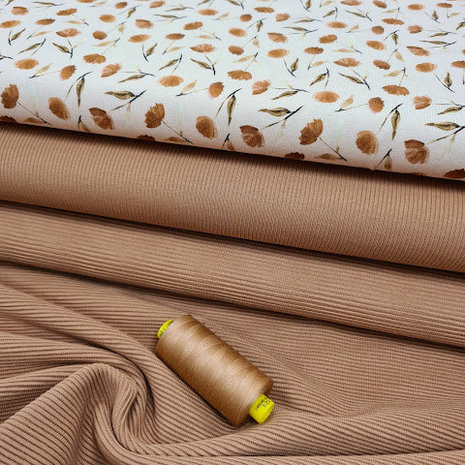 peach cotton rib jersey fabric