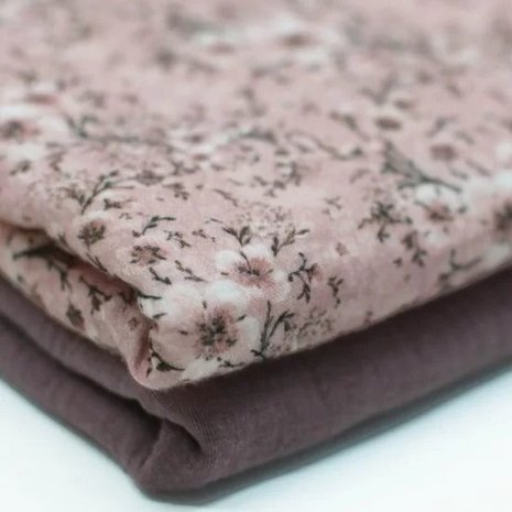 oud roze wit roze-terracotta winter bloem digitaal en uni oud mauve HYDROFIEL