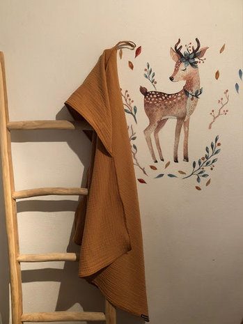 @huisdraakje - swaddle omslagdoek van triple hydrofiel camel BEEBS