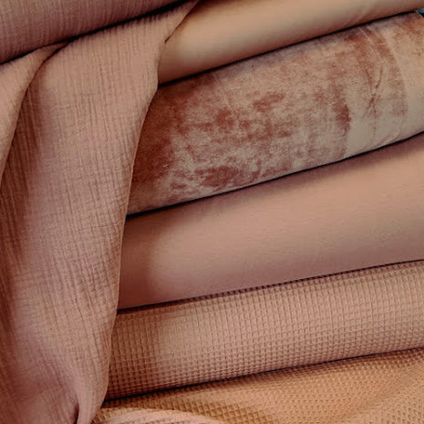 perzik hydrofiel - french terry - wafel - poplin - katoenen velvet