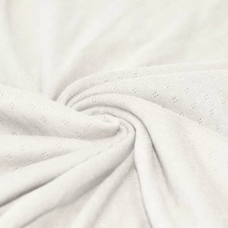 wit (off white) katoenen Pointelle tricot