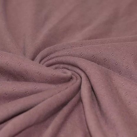 mauve (oud) katoenen Pointelle tricot